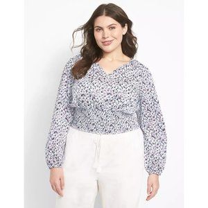 Lane Bryant Fitted V-Neck Cropped Blouse 28